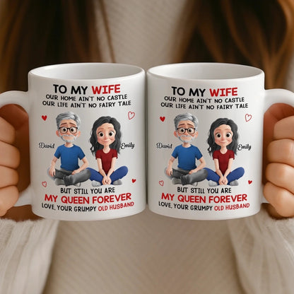 Custom Ceramic Mug - Personalized Anniversary Christmas Wedding Gifts For Husband And Wife, Him And Her - My Forever Starts And Ends With You