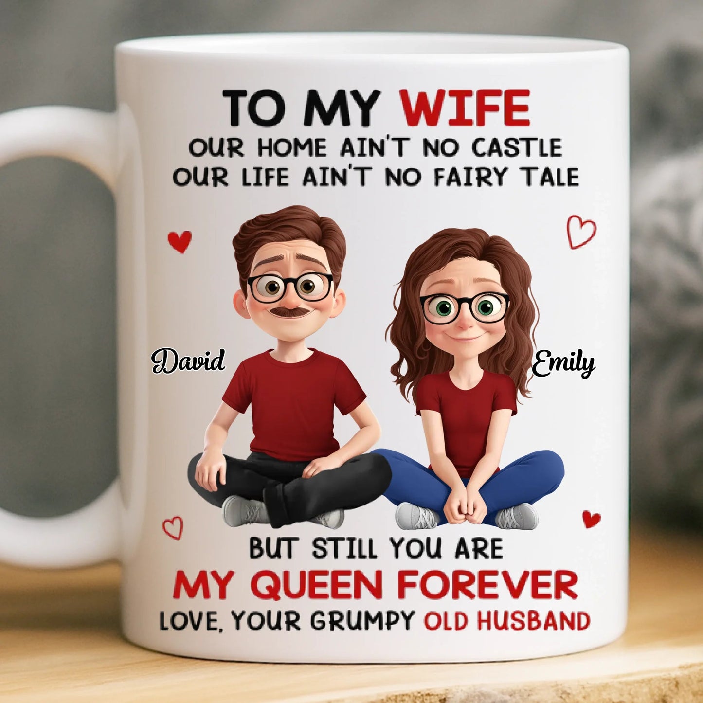 Custom Ceramic Mug - Personalized Anniversary Christmas Wedding Gifts For Husband And Wife, Him And Her - My Forever Starts And Ends With You