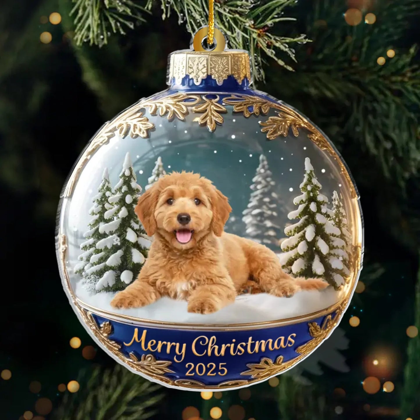 Custom Photo Acrylic Ornament - Personalized Christmas Birthday Gifts For Dog Cat Lovers, Dog Dad And Mom, Cat Owners - Merry Woofmas From The Goodest Pup