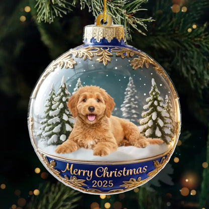 Custom Photo Acrylic Ornament - Personalized Christmas Birthday Gifts For Dog Cat Lovers, Dog Dad And Mom, Cat Owners - Merry Woofmas From The Goodest Pup