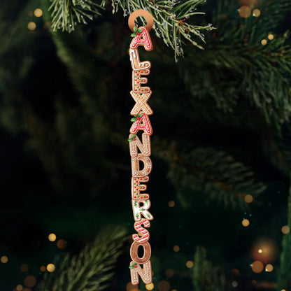 Custom Gingerbread Letter Wooden Ornament - Personalized Christmas Birthday Gifts For Mom, Dad, Brother, Sister, Kids - Sweet Gingerbread Dreams