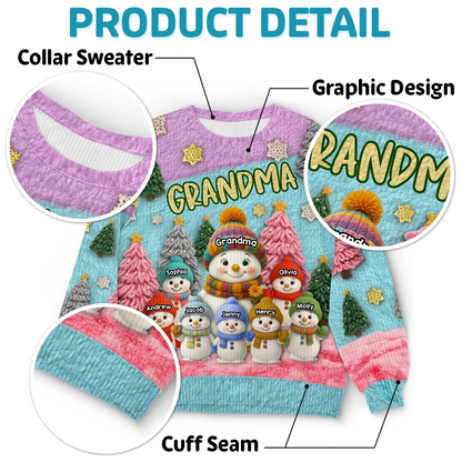 Custom Snowman Unisex Ugly Sweatshirt - Personalized Christmas Birthday Gifts For Mom, Grandma - Together We Shine This Christmas