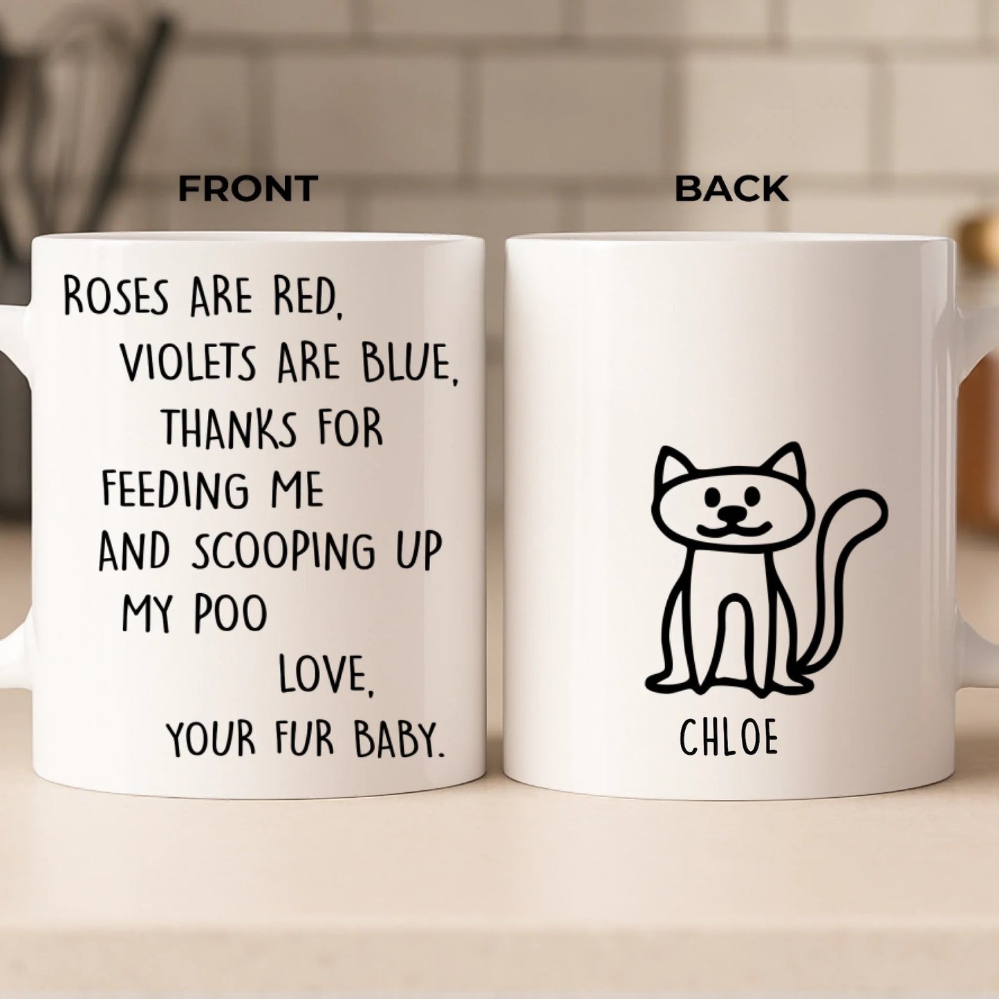Custom Ceramic Mug - Personalized Christmas Birthday Gifts For Cat Lovers, Cat Mom And Dad - Daily Dose Of Purr Therapy