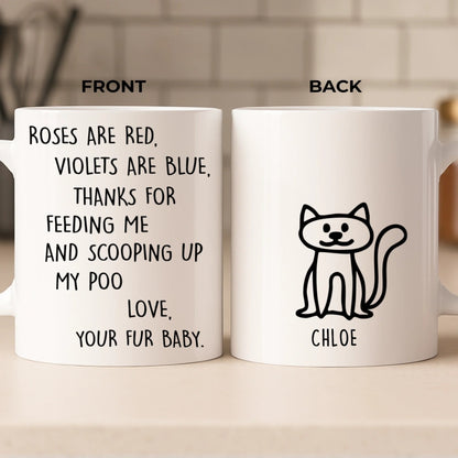 Custom Ceramic Mug - Personalized Christmas Birthday Gifts For Cat Lovers, Cat Mom And Dad - Daily Dose Of Purr Therapy