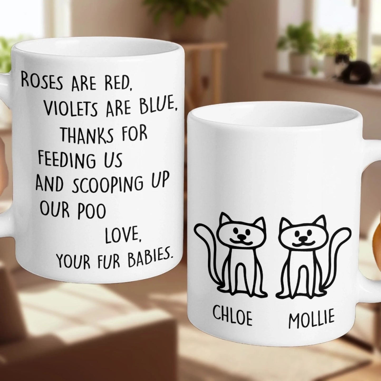 Custom Ceramic Mug - Personalized Christmas Birthday Gifts For Cat Lovers, Cat Mom And Dad - Daily Dose Of Purr Therapy
