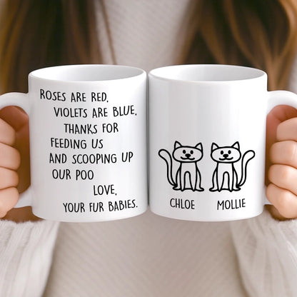 Custom Ceramic Mug - Personalized Christmas Birthday Gifts For Cat Lovers, Cat Mom And Dad - Daily Dose Of Purr Therapy
