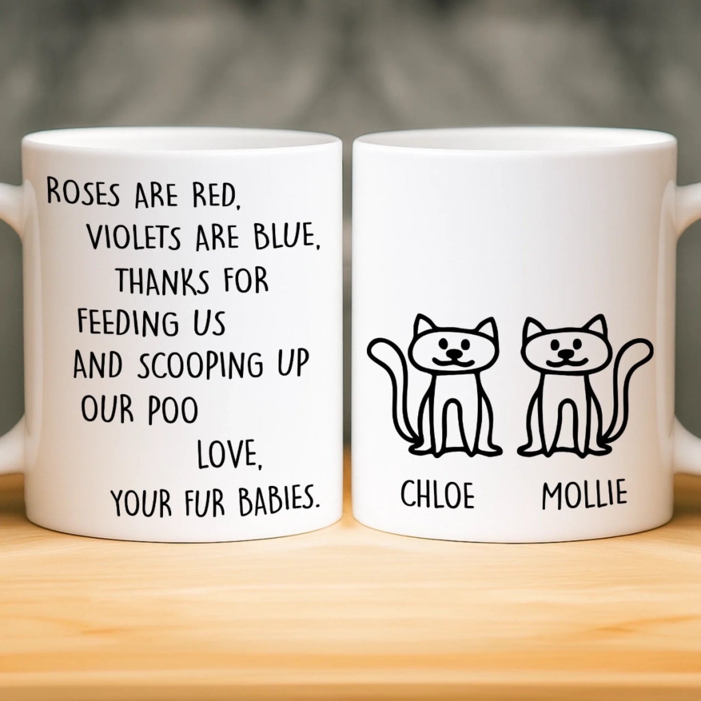 Custom Ceramic Mug - Personalized Christmas Birthday Gifts For Cat Lovers, Cat Mom And Dad - Daily Dose Of Purr Therapy