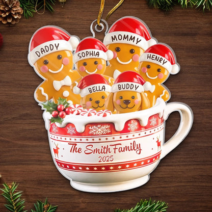 Custom Acrylic Ornament - Personalized Christmas Birthday Gifts For Mom, Dad, Brother, Sister, Kids - Holiday Joy With Our Crew