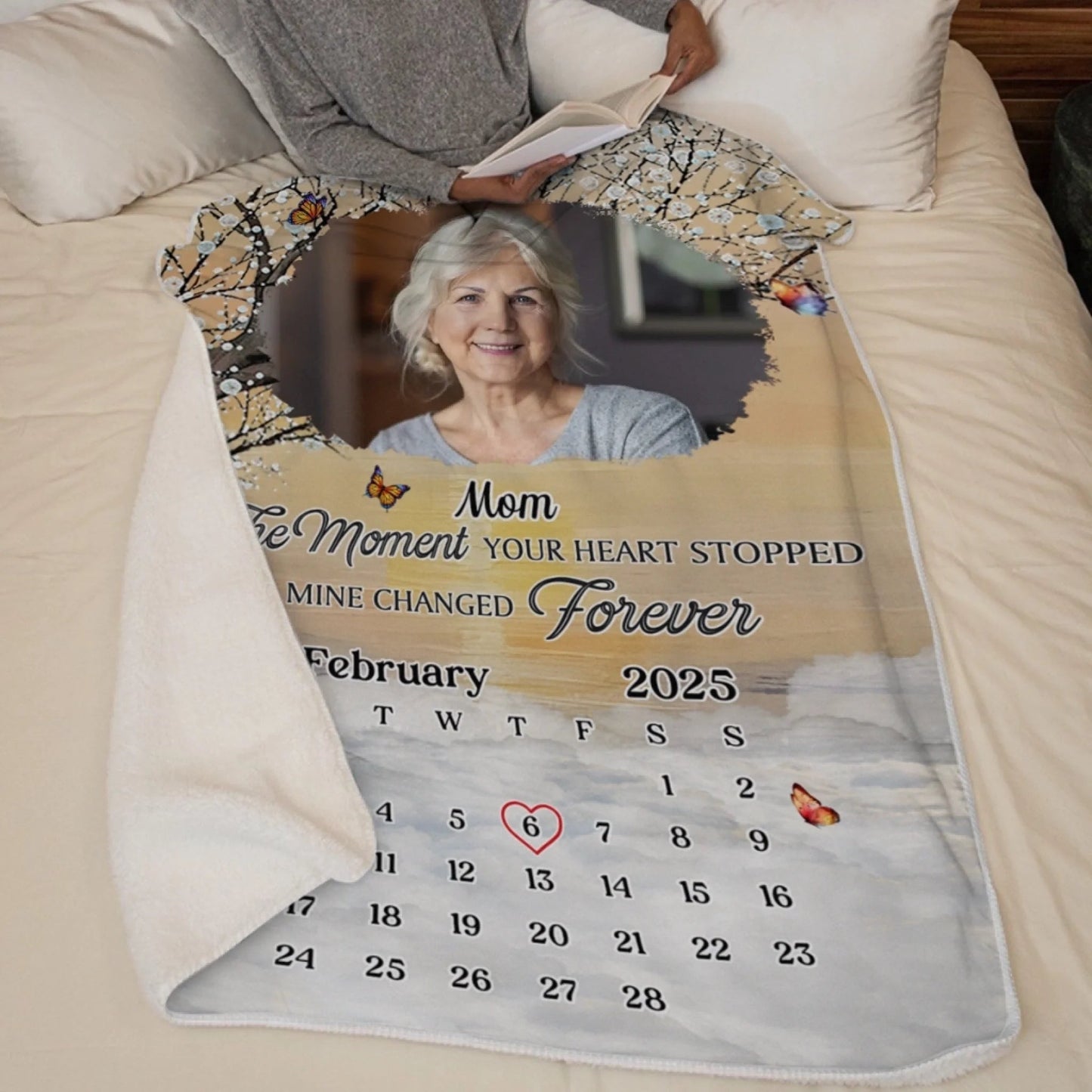 Custom Photo Blanket - Personalized Memorial Sympathy Gifts For Loss Of Mom, Dad - I Carry You In My Heart