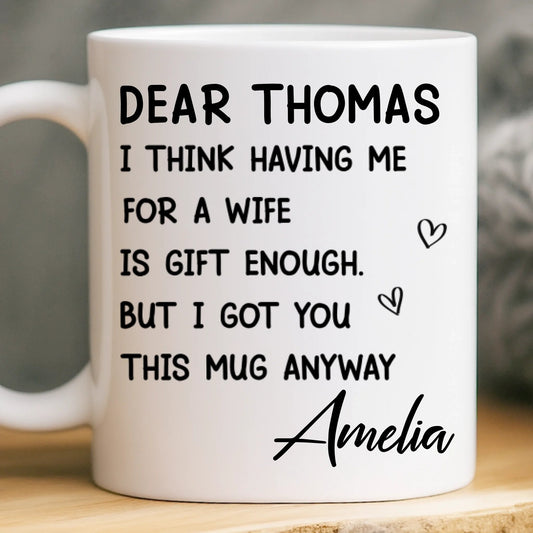 Custom Ceramic Mug - Personalized Anniversary Wedding Gifts For Husband And Wife, Him And Her - Your Love Is My Peace