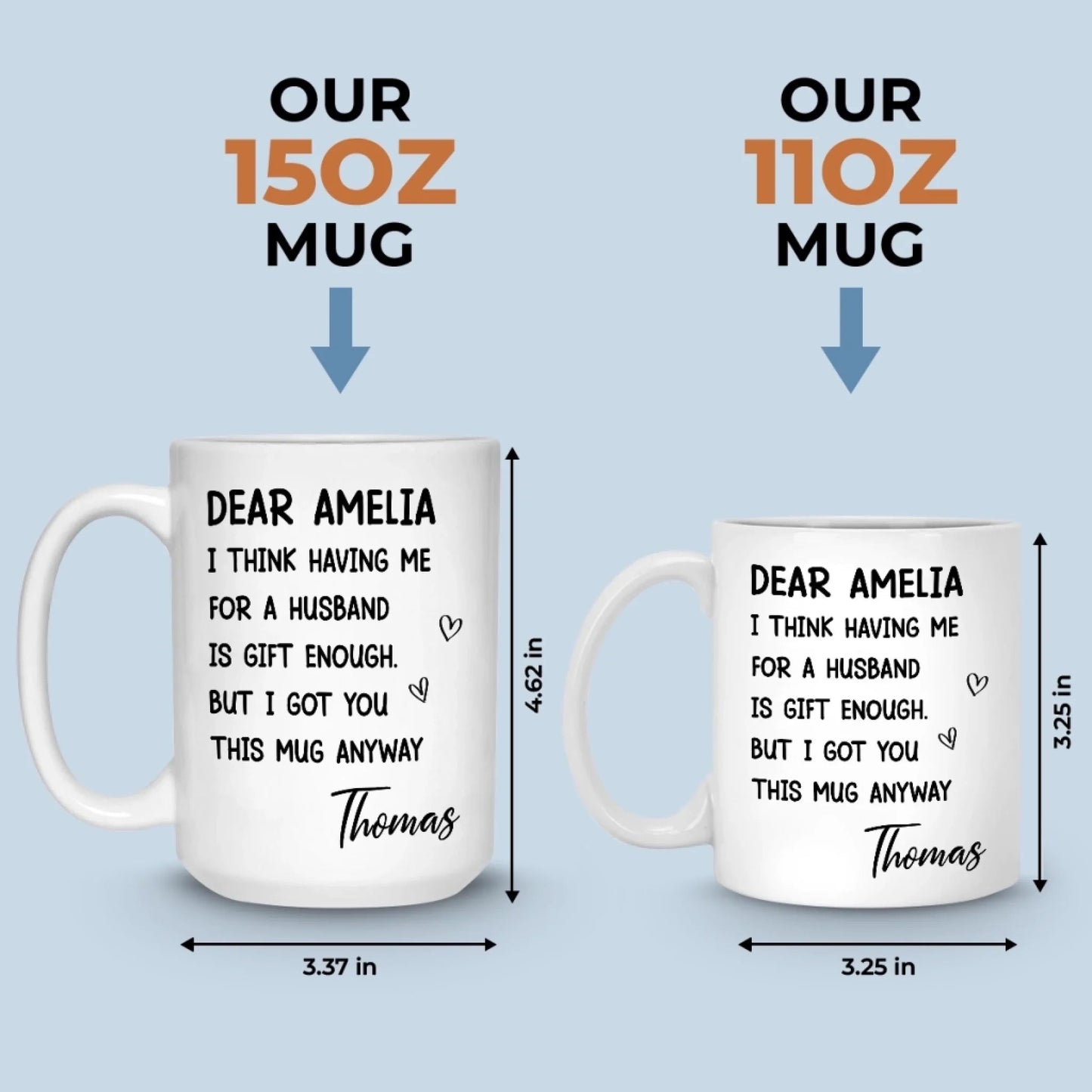 Custom Ceramic Mug - Personalized Anniversary Wedding Gifts For Husband And Wife, Him And Her - Your Love Is My Peace