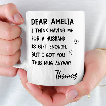 Custom Ceramic Mug - Personalized Anniversary Wedding Gifts For Husband And Wife, Him And Her - Your Love Is My Peace