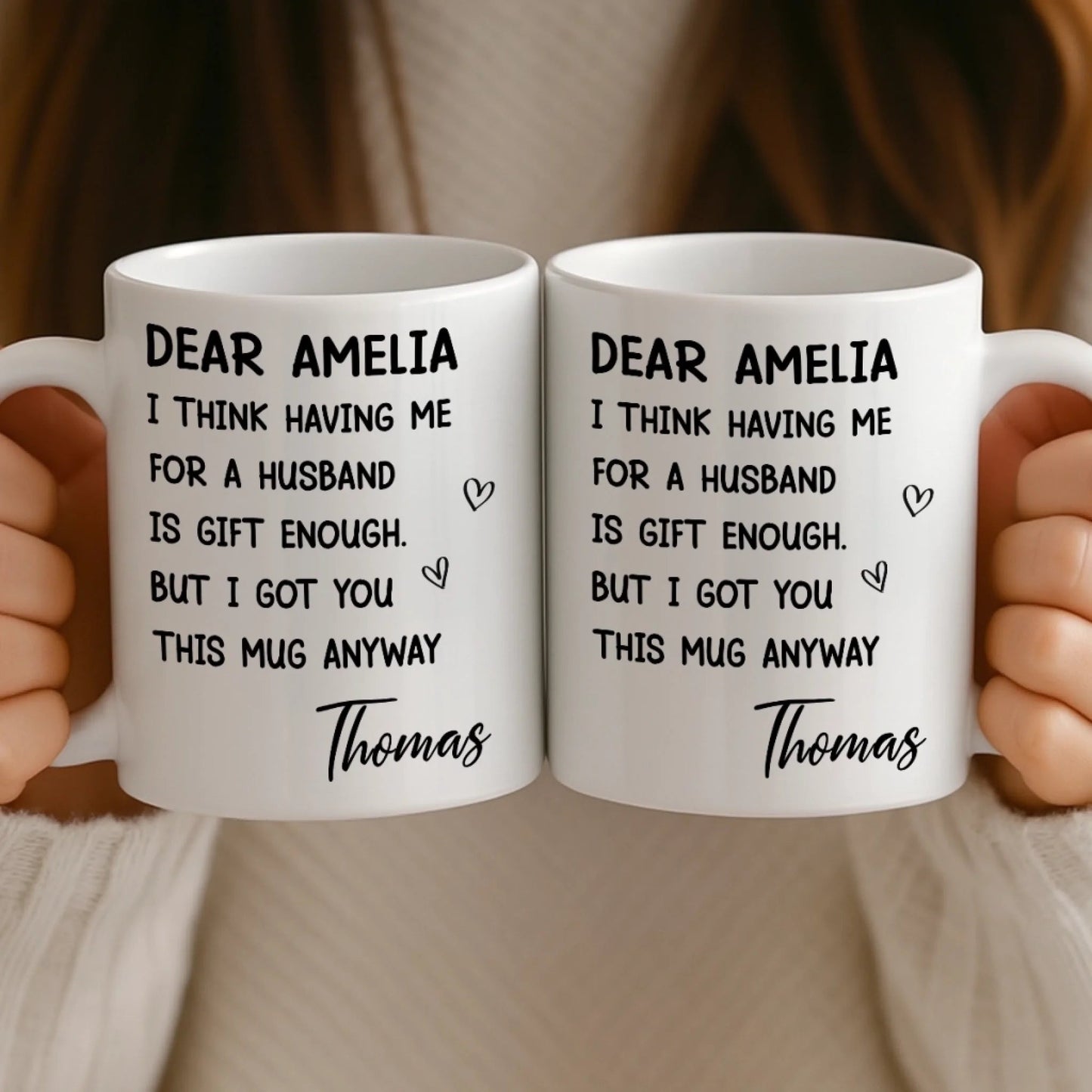 Custom Ceramic Mug - Personalized Anniversary Wedding Gifts For Husband And Wife, Him And Her - Your Love Is My Peace