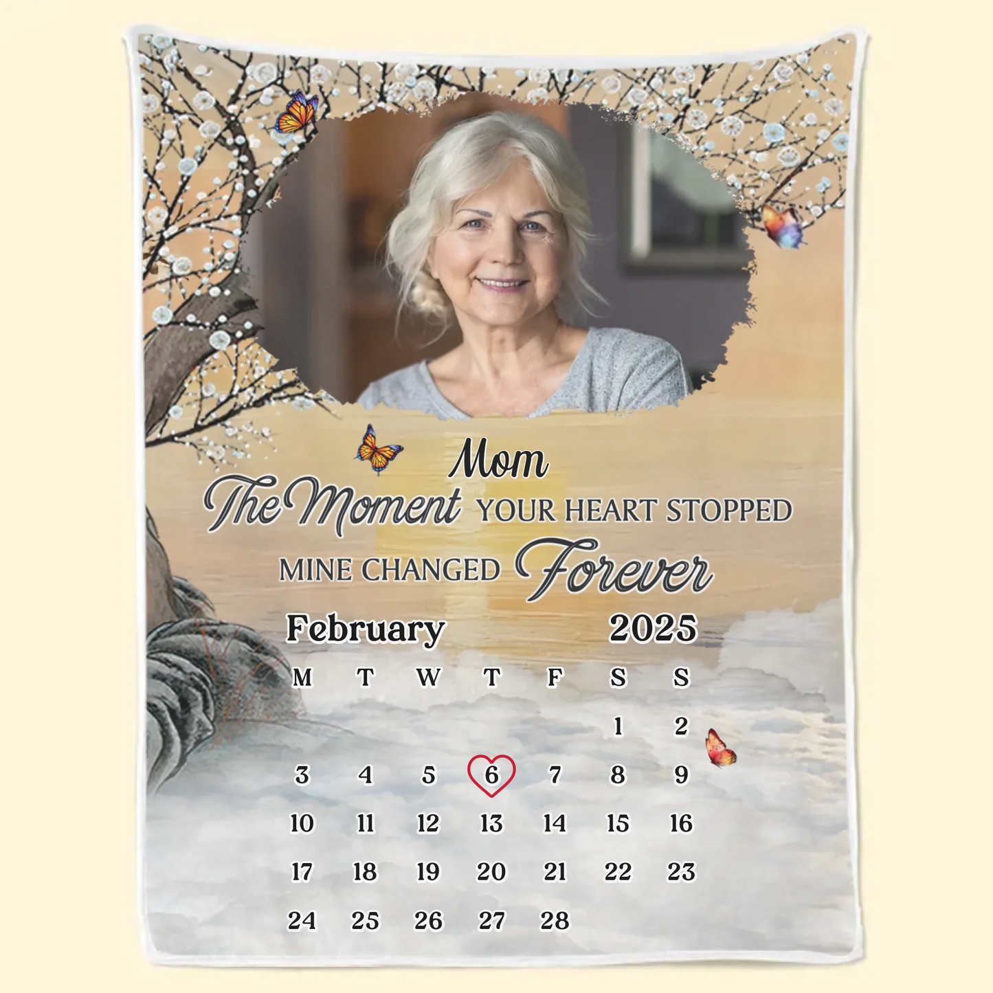 Custom Photo Blanket - Personalized Memorial Sympathy Gifts For Loss Of Mom, Dad - I Carry You In My Heart