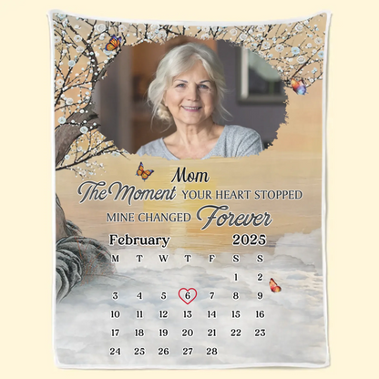 Custom Photo Blanket - Personalized Memorial Sympathy Gifts For Loss Of Mom, Dad - I Carry You In My Heart