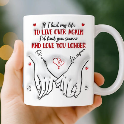 Custom 3D Inflated Effect Printed Ceramic Mug - Personalized Anniversary Wedding Gifts For Husband And Wife, Him And Her - Love Feels Easy With You