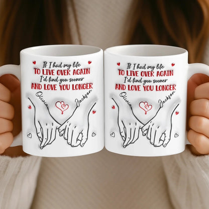 Custom 3D Inflated Effect Printed Ceramic Mug - Personalized Anniversary Wedding Gifts For Husband And Wife, Him And Her - Love Feels Easy With You