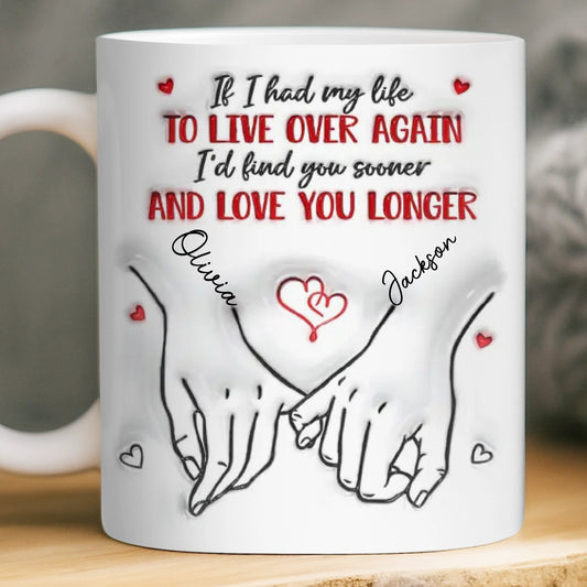 Custom 3D Inflated Effect Printed Ceramic Mug - Personalized Anniversary Wedding Gifts For Husband And Wife, Him And Her - Love Feels Easy With You