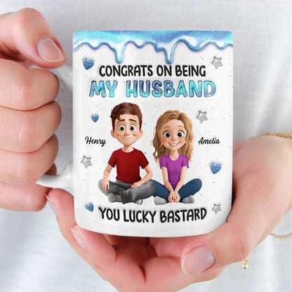 Custom 3D Inflated Effect Printed Ceramic Mug - Personalized Anniversary Wedding Gifts For Husband And Wife, Him And Her - Love Chosen Again And Again