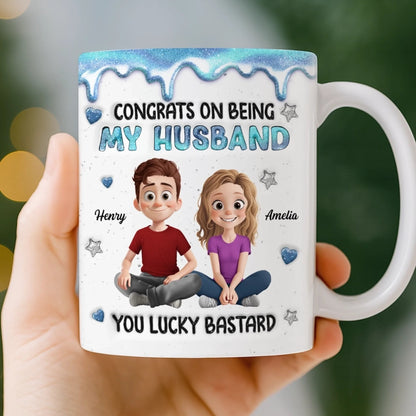 Custom 3D Inflated Effect Printed Ceramic Mug - Personalized Anniversary Wedding Gifts For Husband And Wife, Him And Her - Love Chosen Again And Again