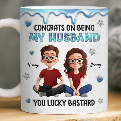 Custom 3D Inflated Effect Printed Ceramic Mug - Personalized Anniversary Wedding Gifts For Husband And Wife, Him And Her - Love Chosen Again And Again