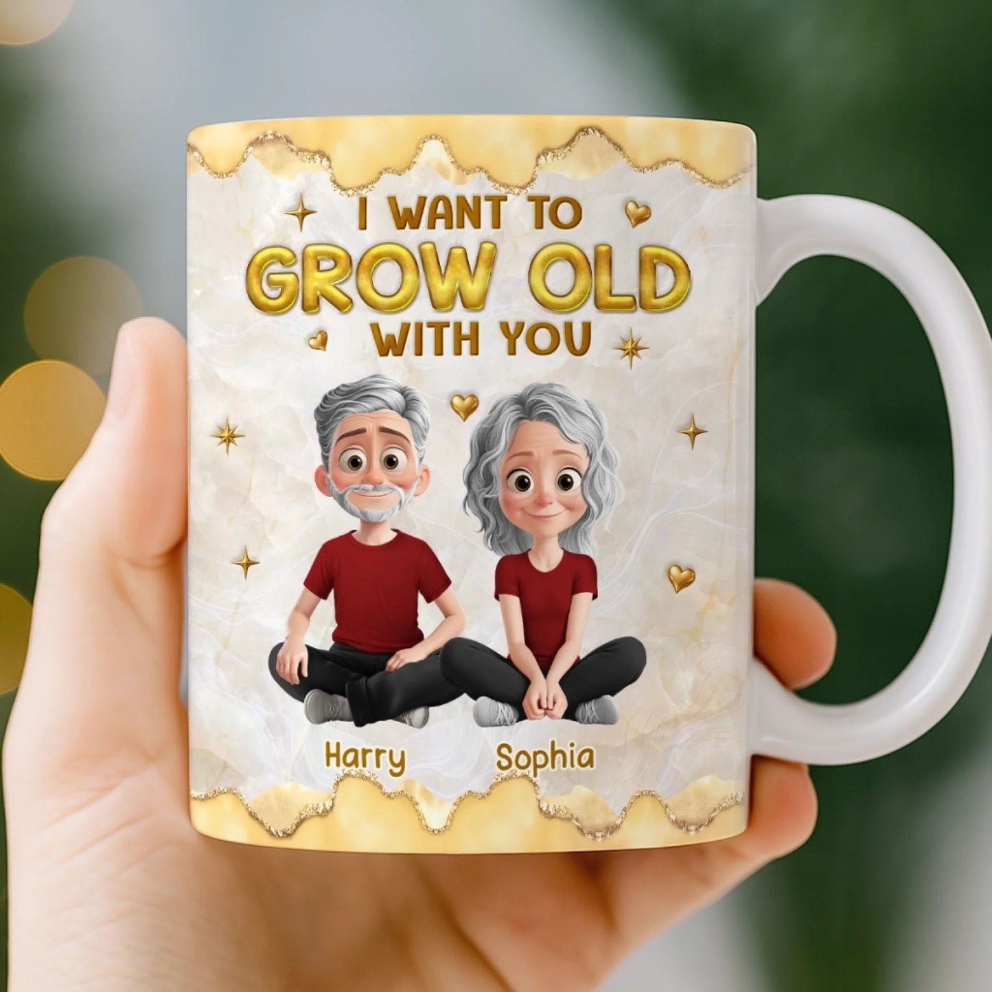 Custom 3D Inflated Effect Printed Ceramic Mug - Personalized Anniversary Wedding Gifts For Husband And Wife, Him And Her - Our Connection Feels Natural