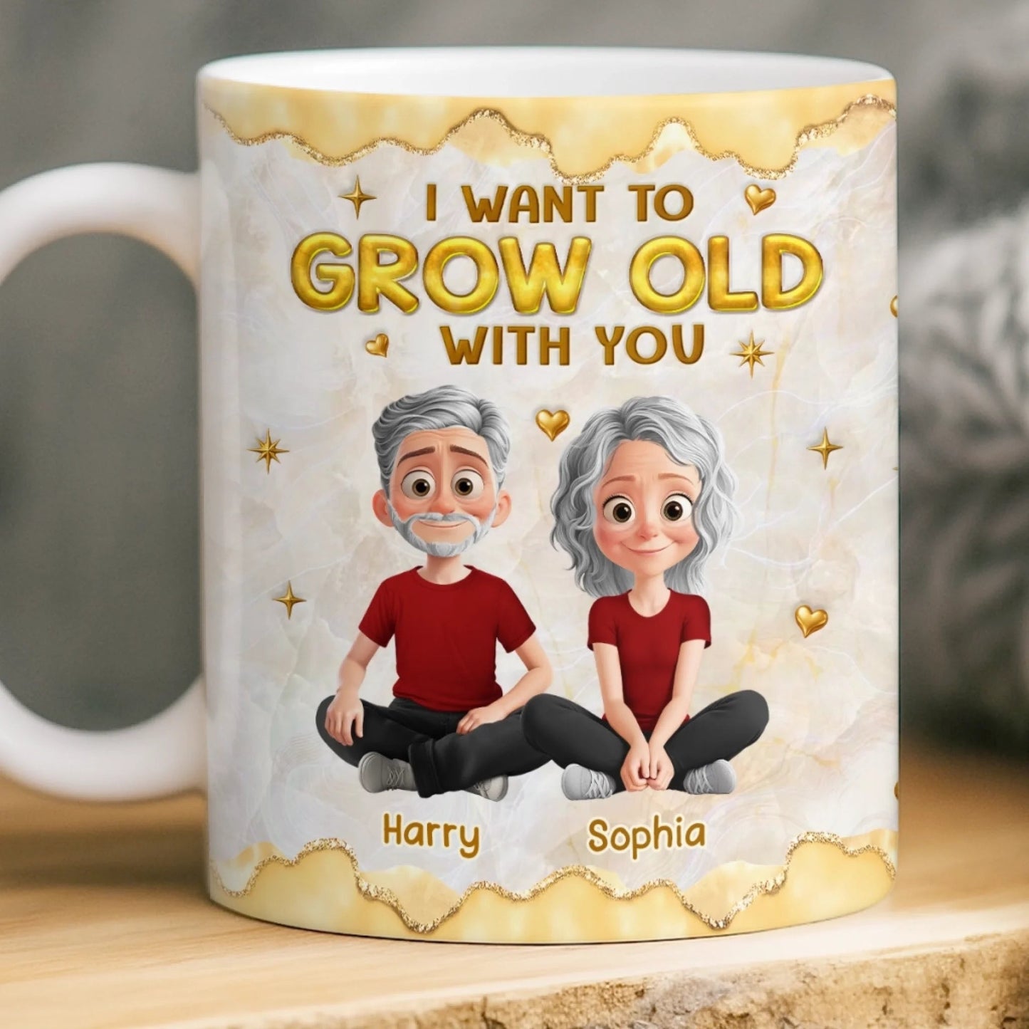 Custom 3D Inflated Effect Printed Ceramic Mug - Personalized Anniversary Wedding Gifts For Husband And Wife, Him And Her - Our Connection Feels Natural