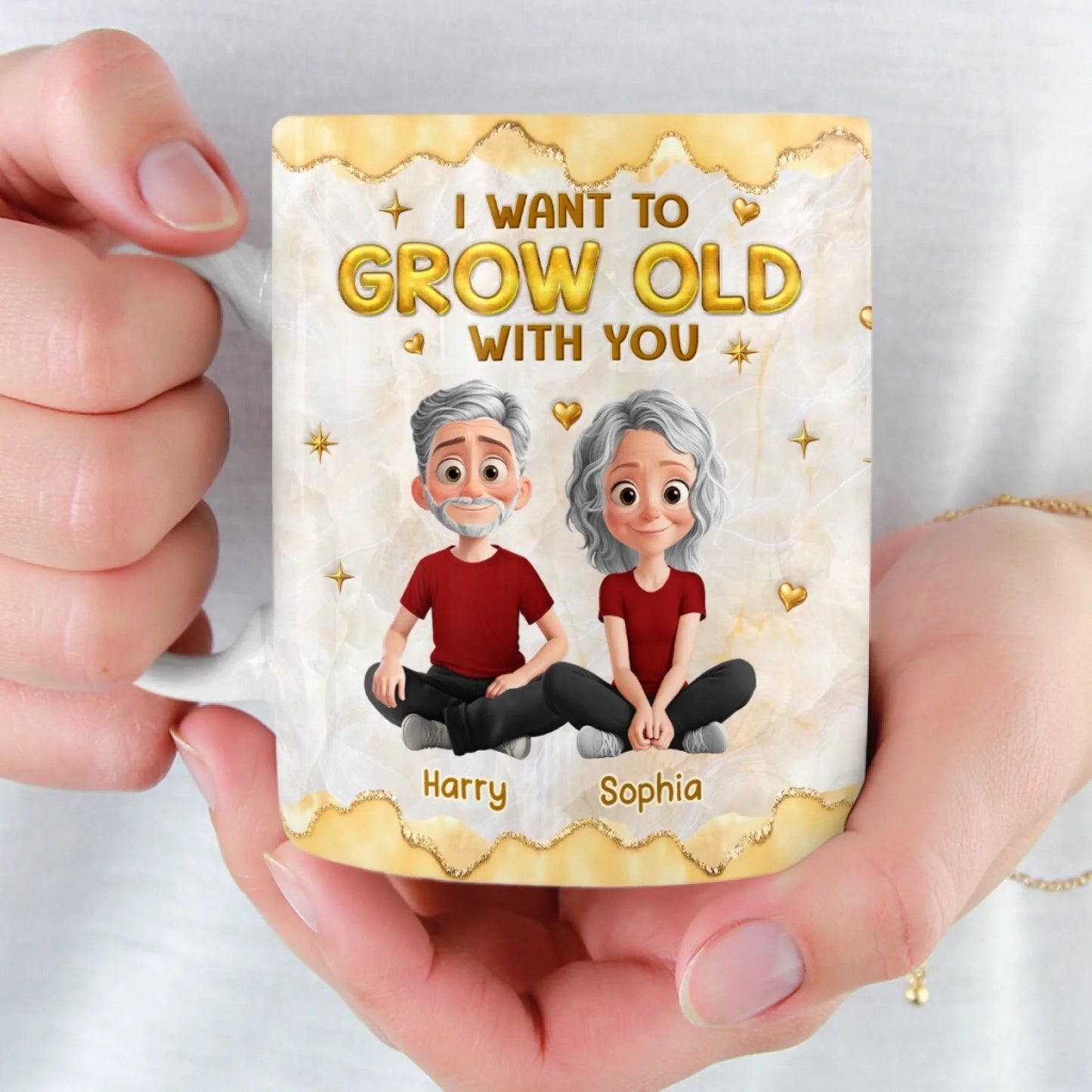 Custom 3D Inflated Effect Printed Ceramic Mug - Personalized Anniversary Wedding Gifts For Husband And Wife, Him And Her - Our Connection Feels Natural