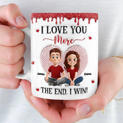 Custom 3D Inflated Effect Printed Ceramic Mug - Personalized Anniversim And Her - Together Is Where Peace Livesary Wedding Gifts For Husband And Wife, H