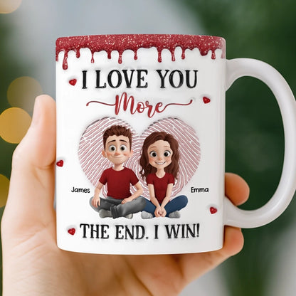 Custom 3D Inflated Effect Printed Ceramic Mug - Personalized Anniversim And Her - Together Is Where Peace Livesary Wedding Gifts For Husband And Wife, H