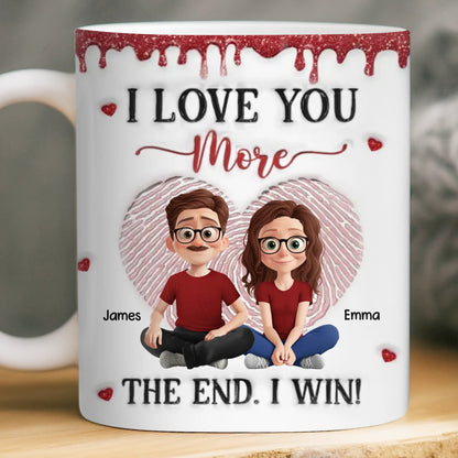 Custom 3D Inflated Effect Printed Ceramic Mug - Personalized Anniversim And Her - Together Is Where Peace Livesary Wedding Gifts For Husband And Wife, H