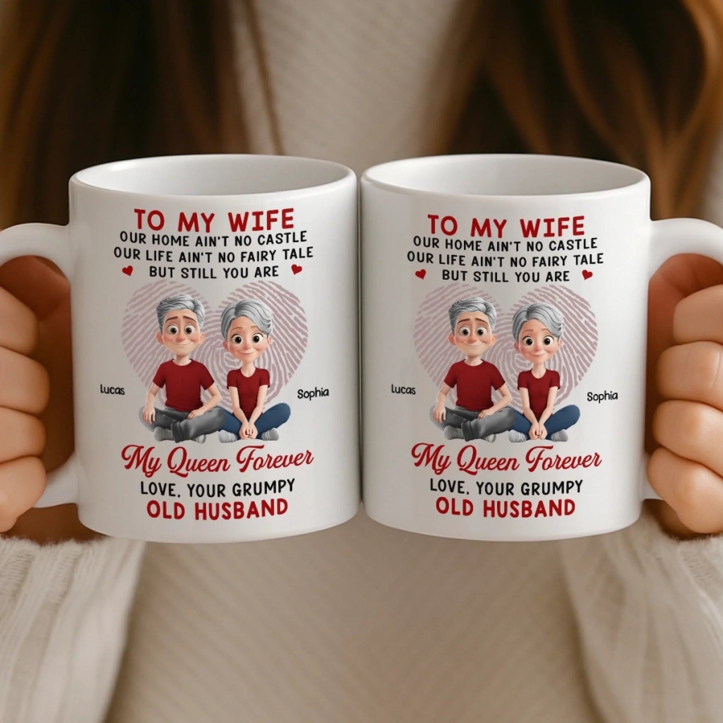 Custom Ceramic Mug - Personalized Anniversary Wedding Gifts For Husband And Wife, Him And Her - Our Love Keeps Growing