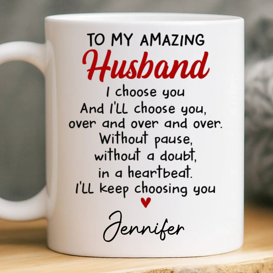 Custom Ceramic Mug - Personalized Anniversary Wedding Gifts For Husband And Wife, Him And Her - Two Lives One Rhythm