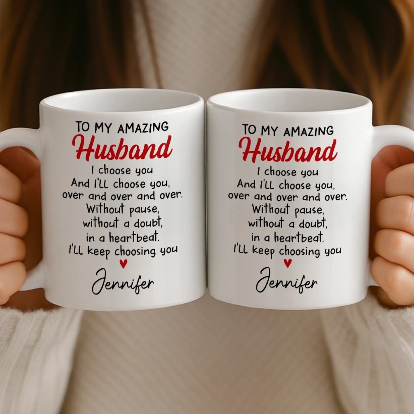 Custom Ceramic Mug - Personalized Anniversary Wedding Gifts For Husband And Wife, Him And Her - Two Lives One Rhythm