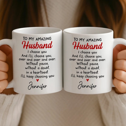 Custom Ceramic Mug - Personalized Anniversary Wedding Gifts For Husband And Wife, Him And Her - Two Lives One Rhythm