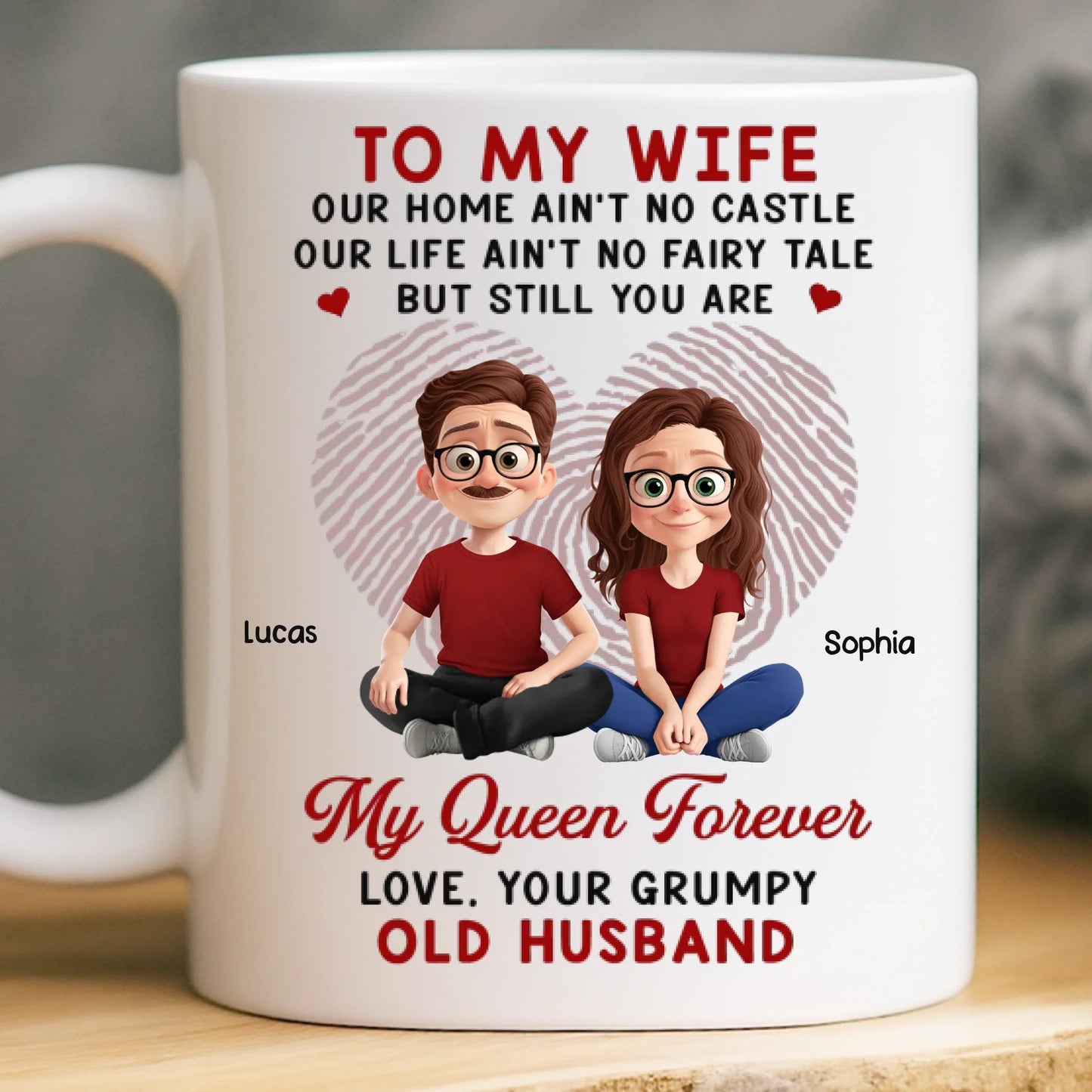 Custom Ceramic Mug - Personalized Anniversary Wedding Gifts For Husband And Wife, Him And Her - Our Love Keeps Growing