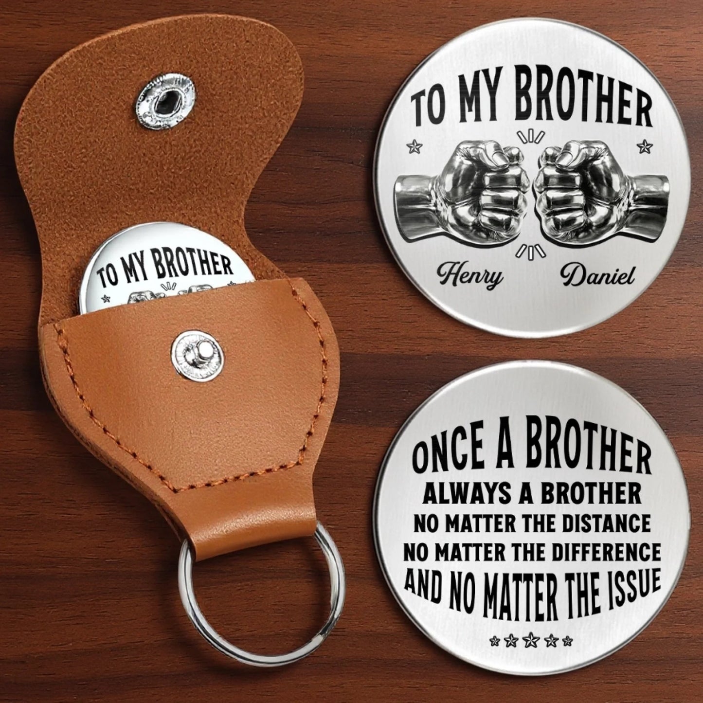 Custom Pocket Hug - Personalized Birthday Gifts For Brothers - Always Here For You