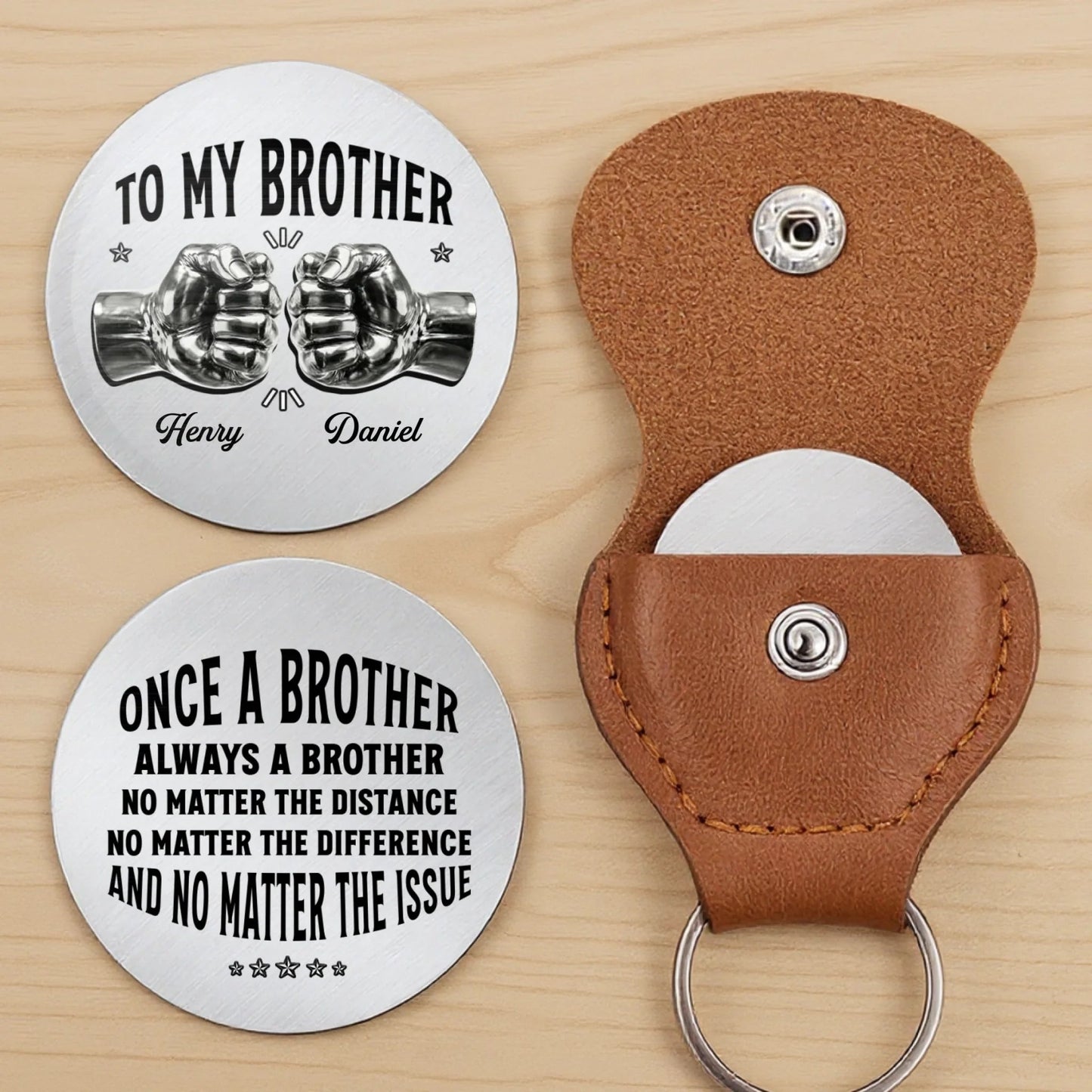 Custom Pocket Hug - Personalized Birthday Gifts For Brothers - Always Here For You
