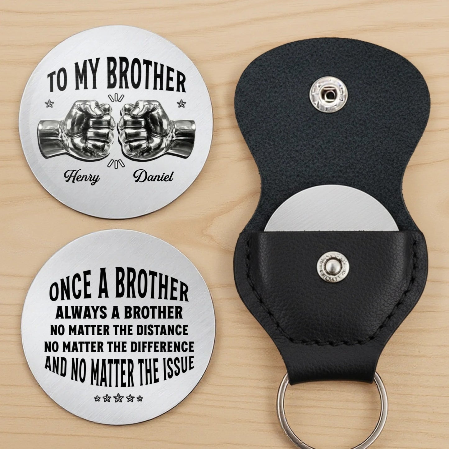 Custom Pocket Hug - Personalized Birthday Gifts For Brothers - Always Here For You