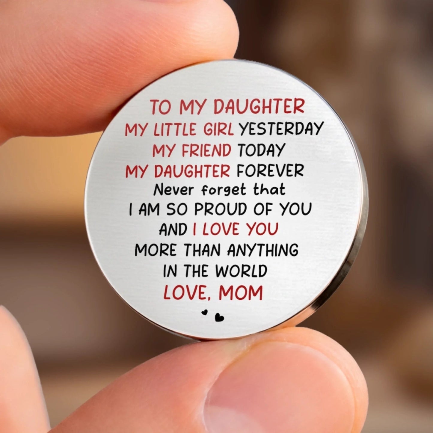 Custom Pocket Hug - Personalized Mother's Day Birthday Gifts For Mom, Daughter, Son - Take This Hug With You