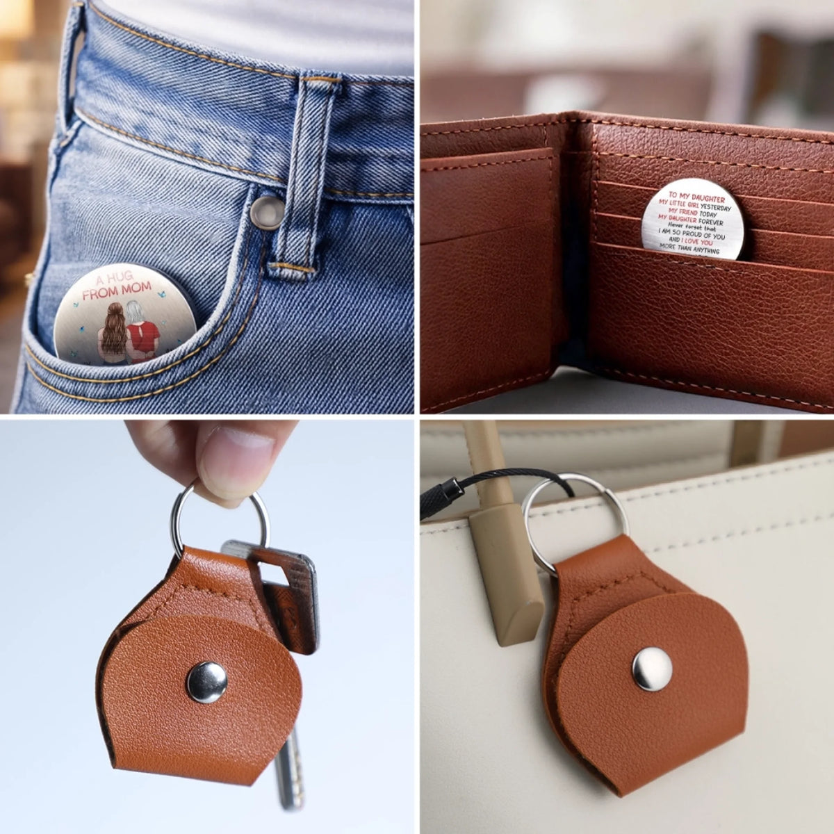 Custom Pocket Hug - Personalized Mother's Day Birthday Gifts For Mom, Daughter, Son - Take This Hug With You