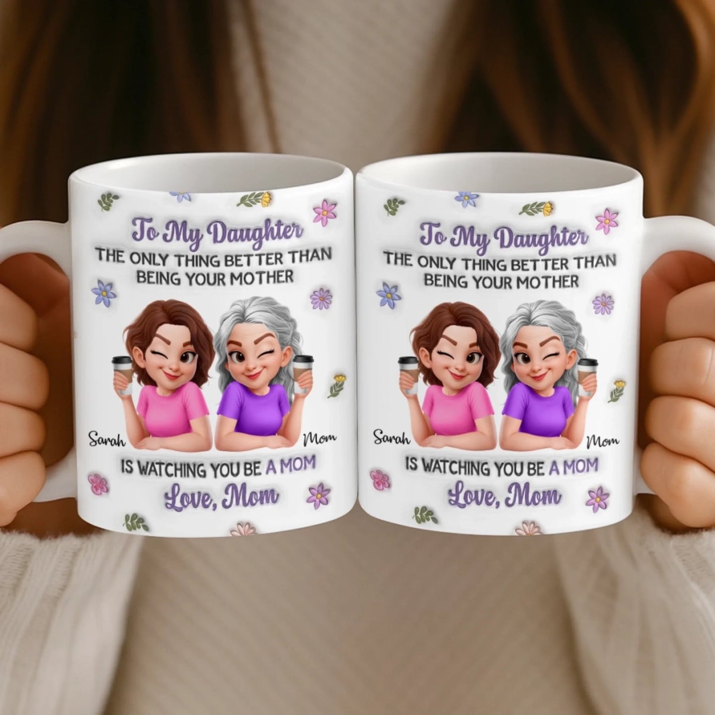 Custom 3D Inflated Effect Printed Mug - Personalized Mother's Day Gifts For Mom, Daughter - Love Beyond Words
