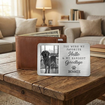 Custom Photo Aluminum Wallet Card - Personalized Pet Memorial Sympathy Gifts For Dogs, Cats - They Lived, They Loved, They Purred