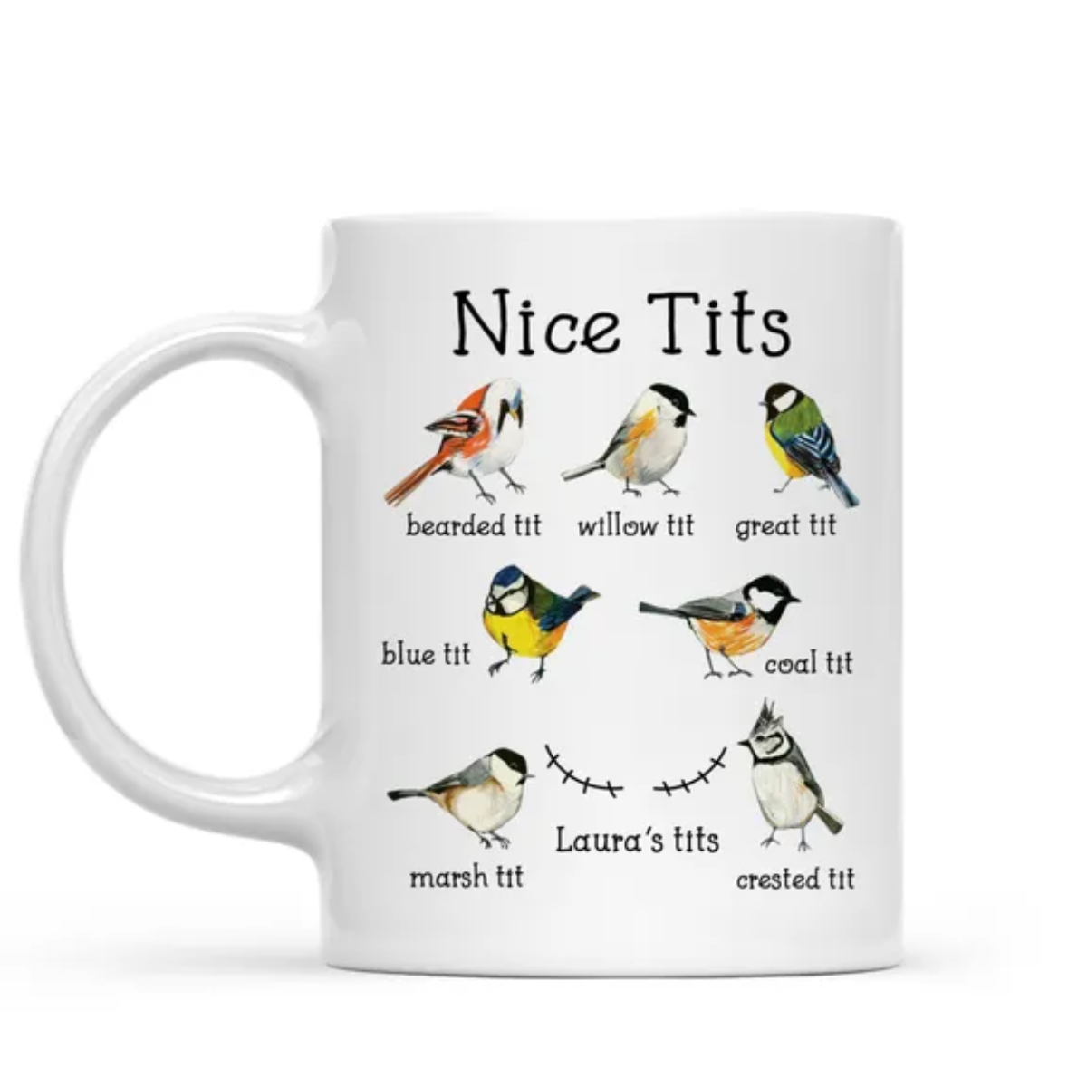 Personalized Set - Funny Ceramic Mug - Nice Tits - Funny Bulk Gifts, Exchange Gift For Wife - Personalized Mug