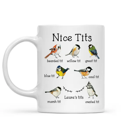 Personalized Set - Funny Ceramic Mug - Nice Tits - Funny Bulk Gifts, Exchange Gift For Wife - Personalized Mug