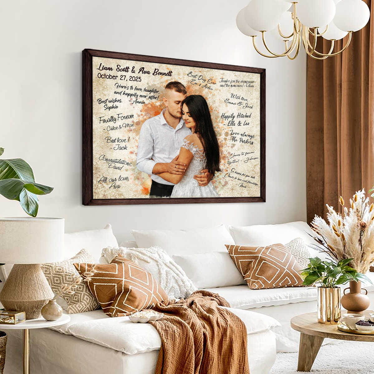 Wedding Guest Book Photo Canvas, Wedding Unique Guest Book, Personalized Wedding Sign, Guests Sign For Bride And Groom, Rustic Wedding Decor, Couple Gift