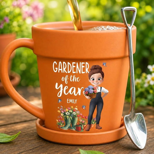 [FREE SHIPPING] Custom Plant Pot Ceramic Mug - Personalized Garden Gifts For Gardeners - Garden Magic Maker - Flower Pot Mug