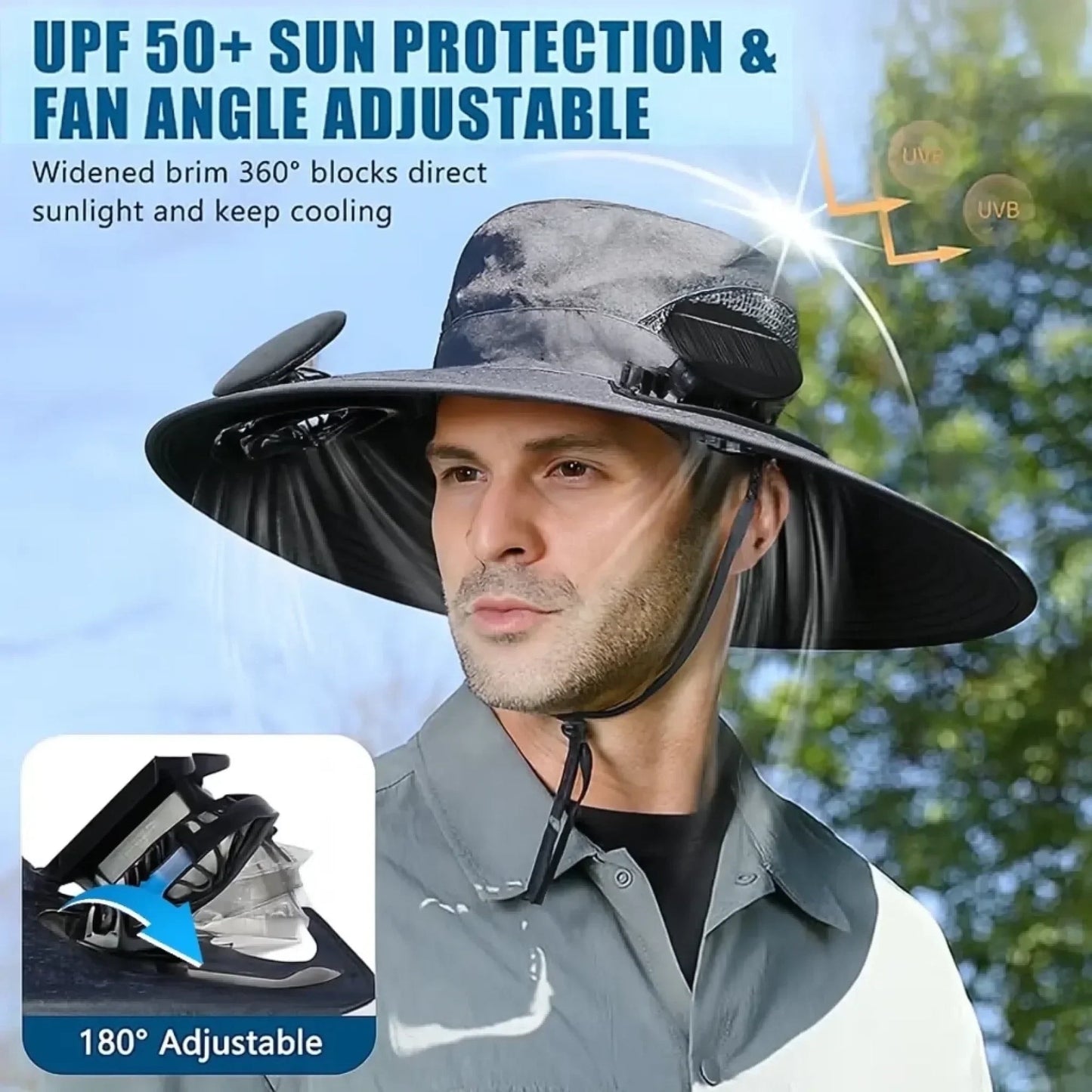 Custom Hat With Fans Solar Power - Personalized Birthday Garden Gifts For Gardeners - Her Happy, Blooming Green World