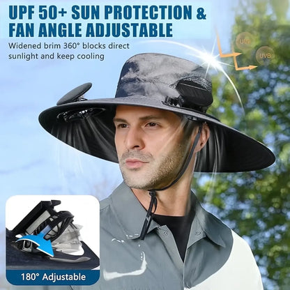 Custom Hat With Fans Solar Power - Personalized Birthday Garden Gifts For Gardeners - Her Happy, Blooming Green World