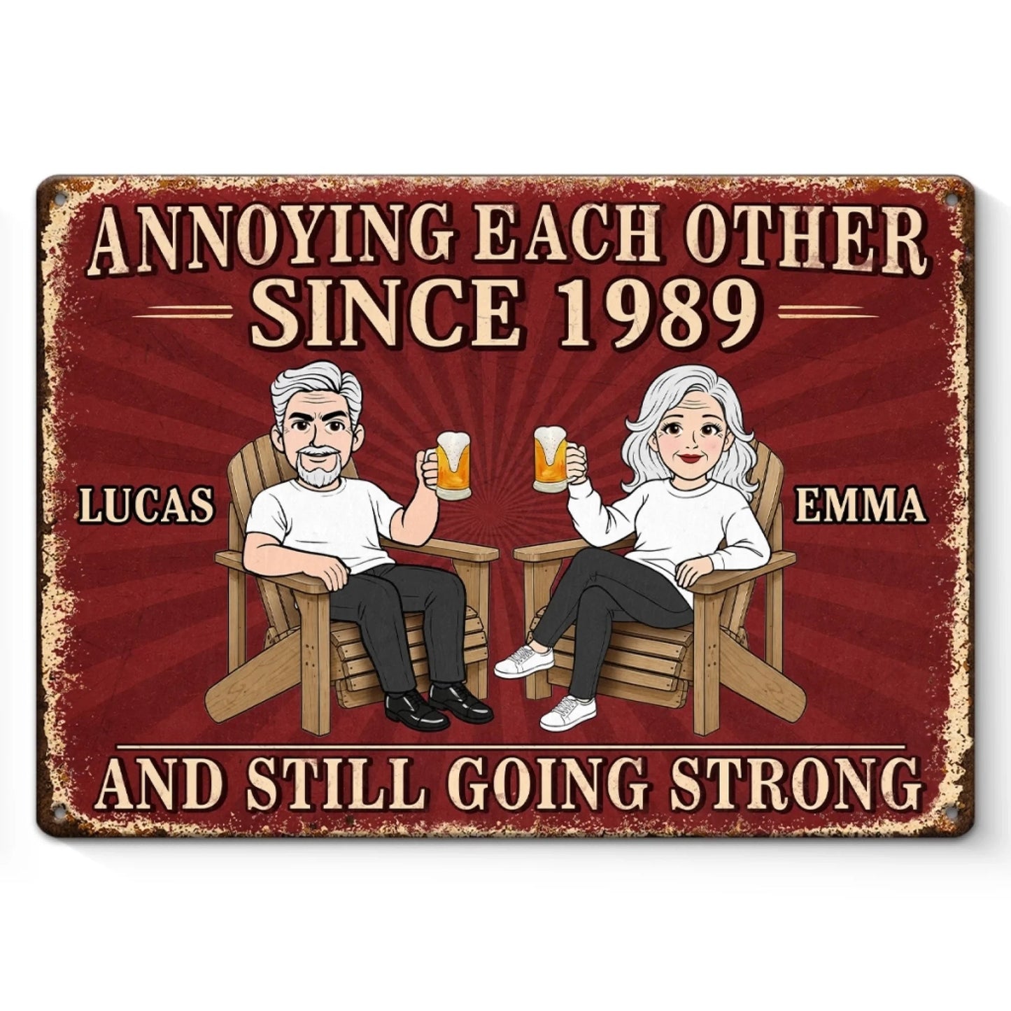 Custom Home Decor Metal Sign - Personalized Anniversary Wedding Gifts For Husband And Wife, Him And Her - Still Driving Each Other Crazy